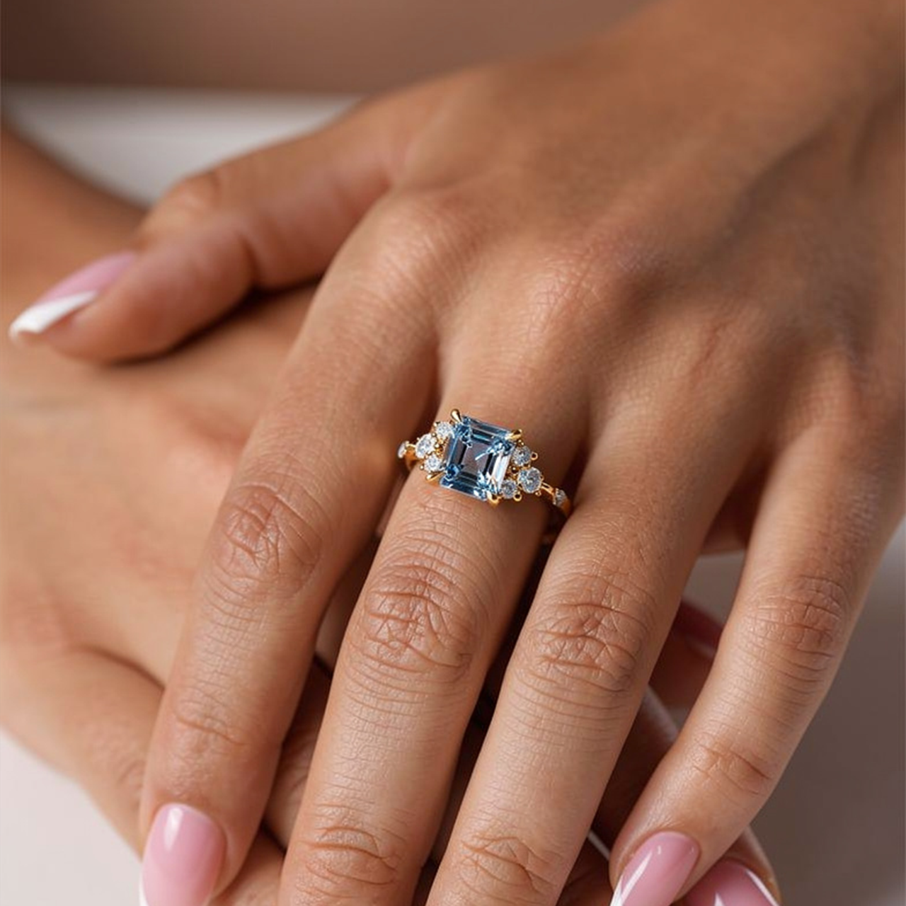 Eleonora’s Mirage | Asscher Blue Sapphire Engagement Ring