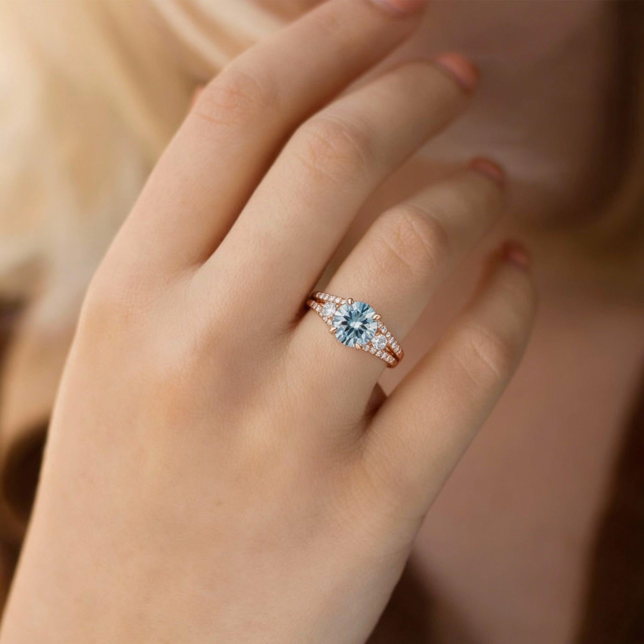 Celia‘s Zephyr | 2CT Sky Blue Sapphire Engagement Ring