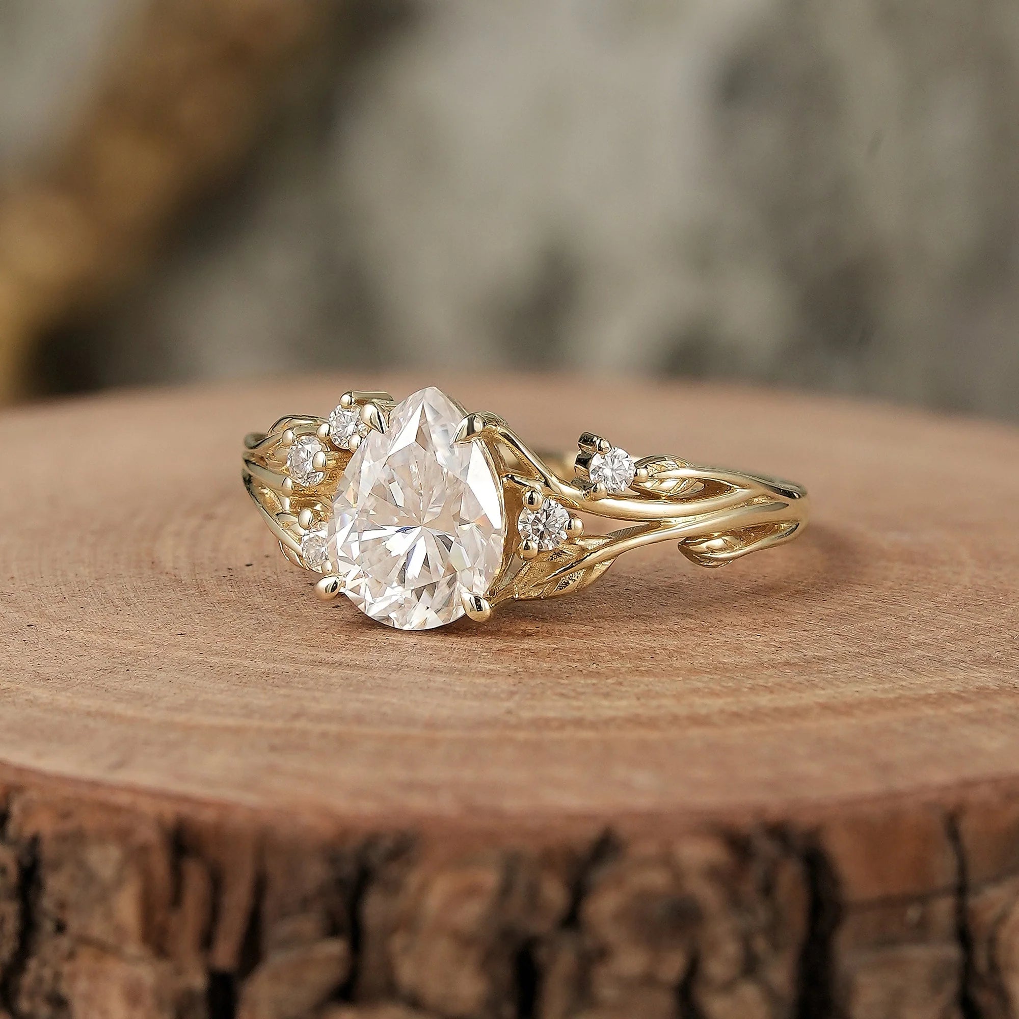 1.7ct Pear Moissanite Engagement Ring-Ayla