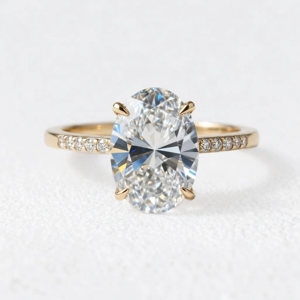 Luna‘s Silhouette | 2CT Classic Oval Cut Diamond Engagement Ring
