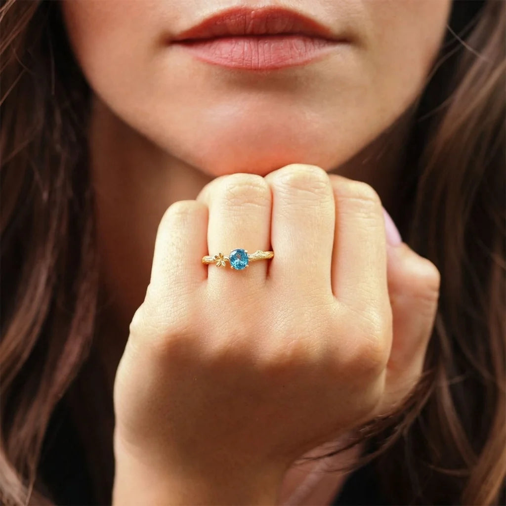 Jasmine Twilight | Blue Diamond Engagement Ring