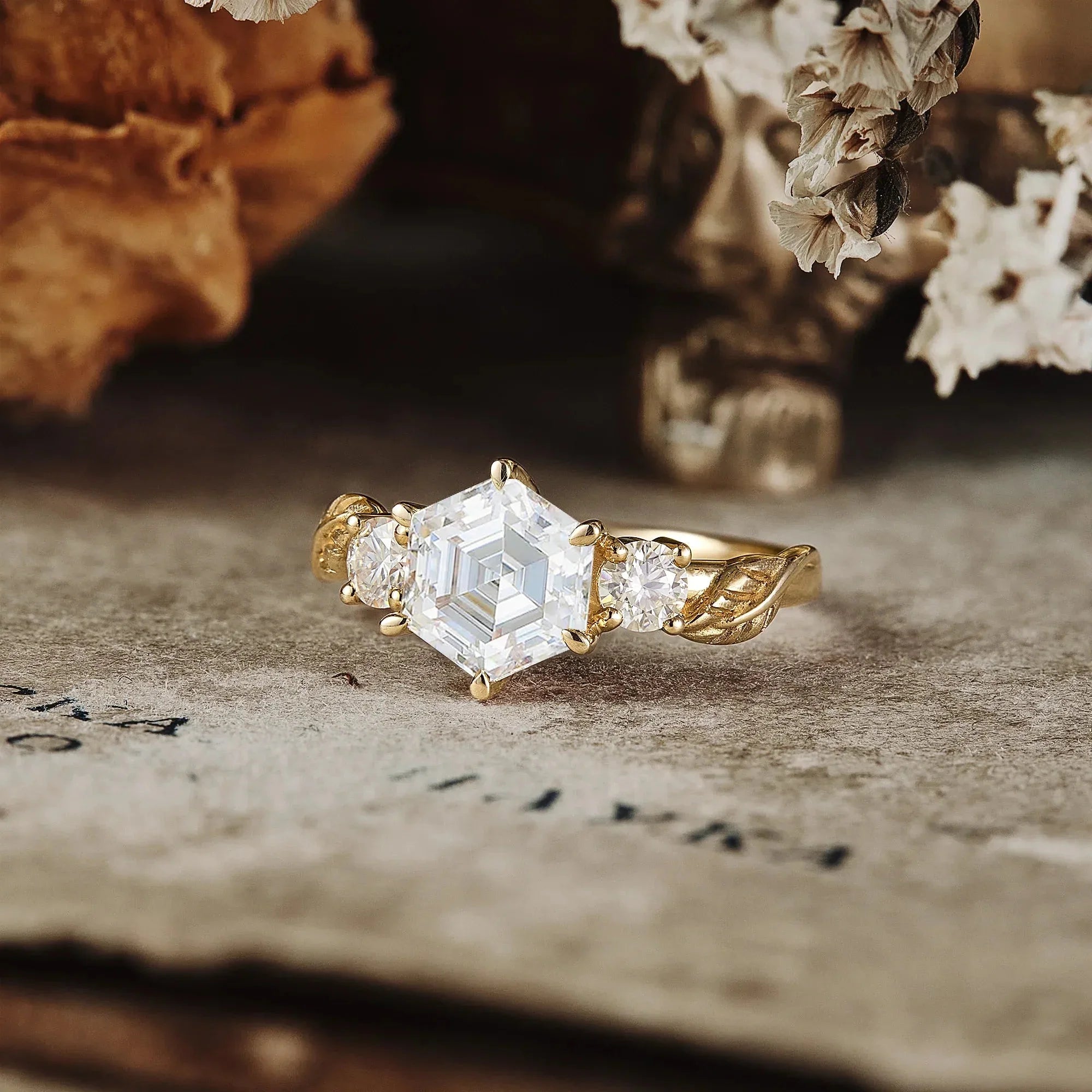 3 - stone Moissanite Ring - Charlotte