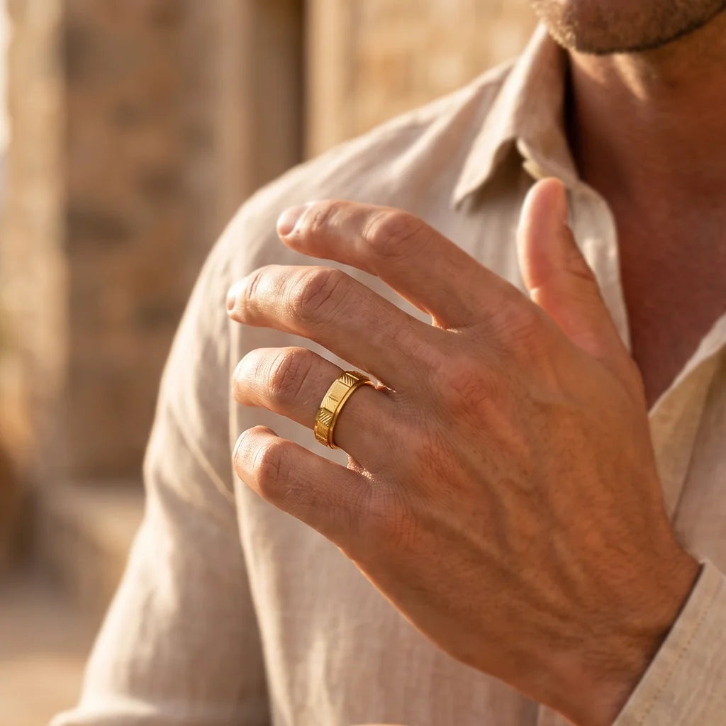 Orion's Forge | Herringbone Textured Men's Band