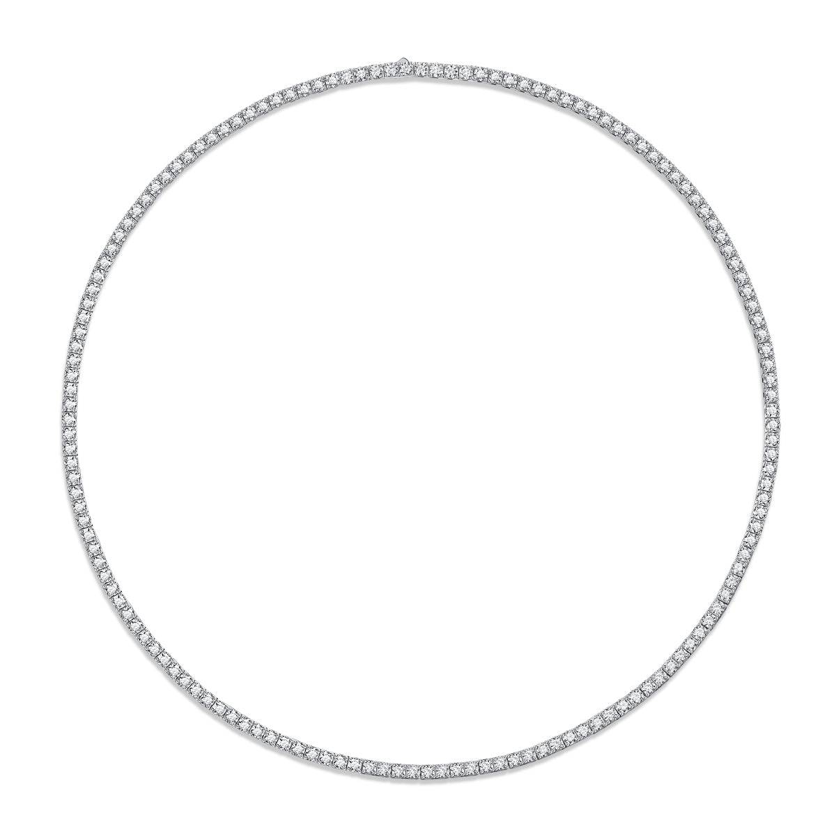 Sparkle Classic Silver Moissanite Tennis Chain Necklace-Unisex - View 3