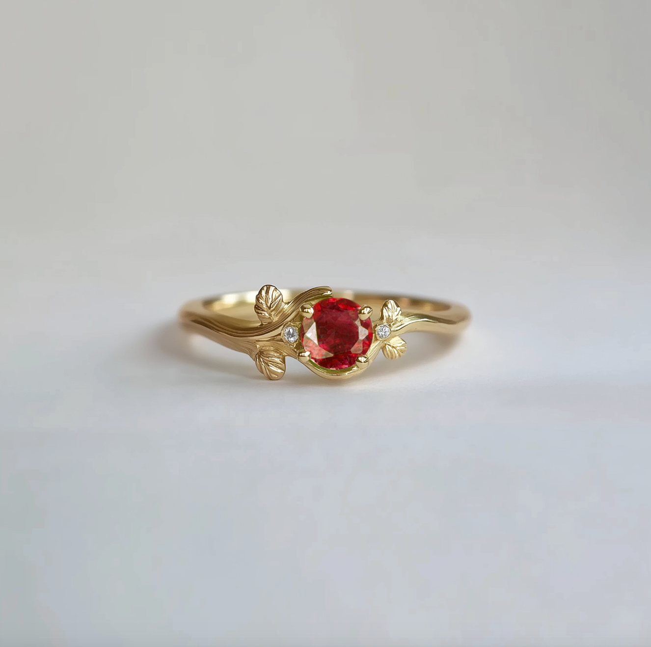 Vivienne’s Twig | Round Ruby Engagement Ring