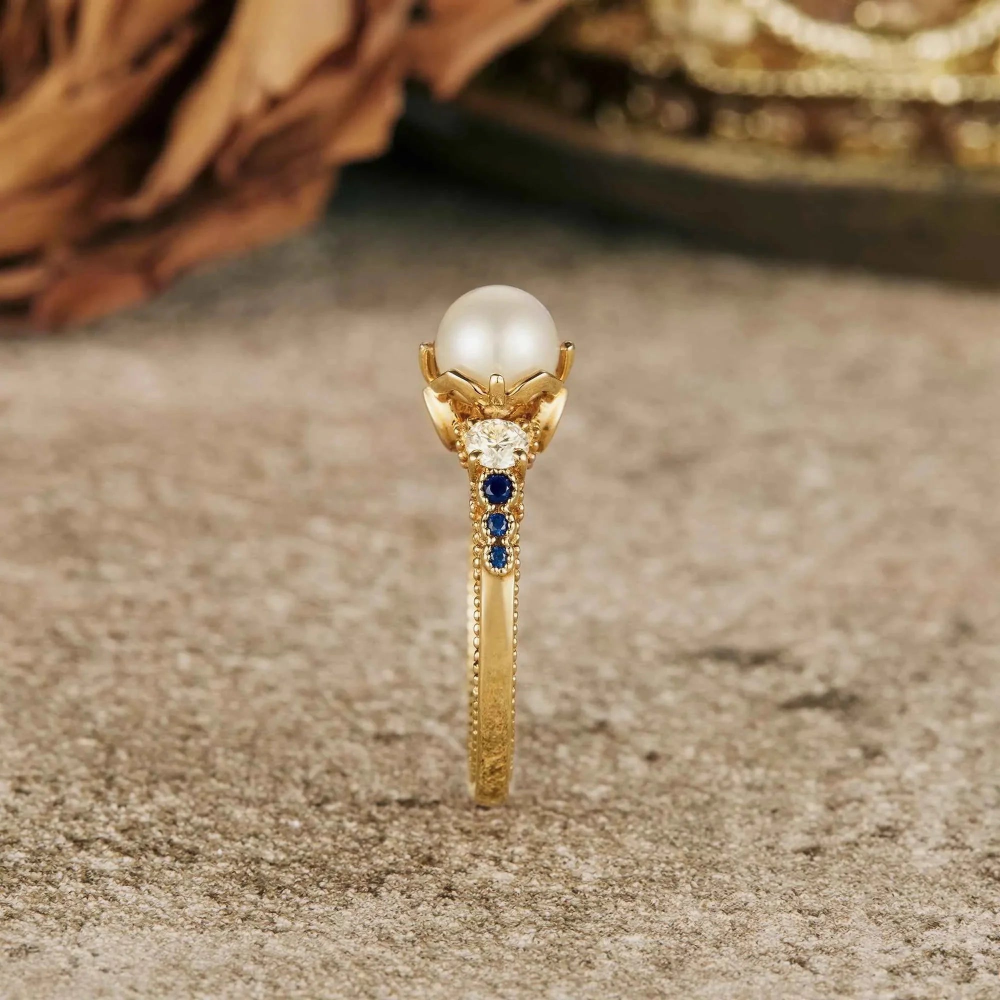 Akoya Pearl Peekaboo Promise Ring - Nartya
