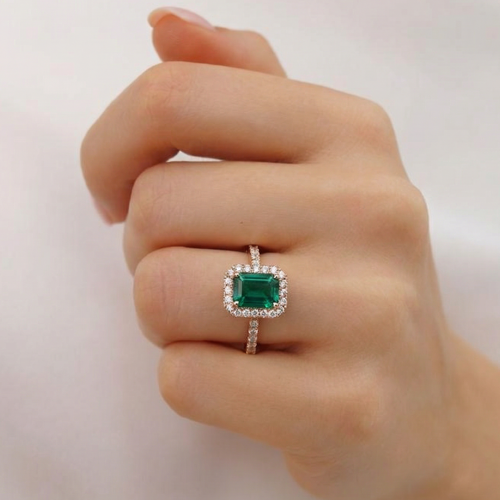 Vera's Grace | Vintage Emerald & Moissanite Ring