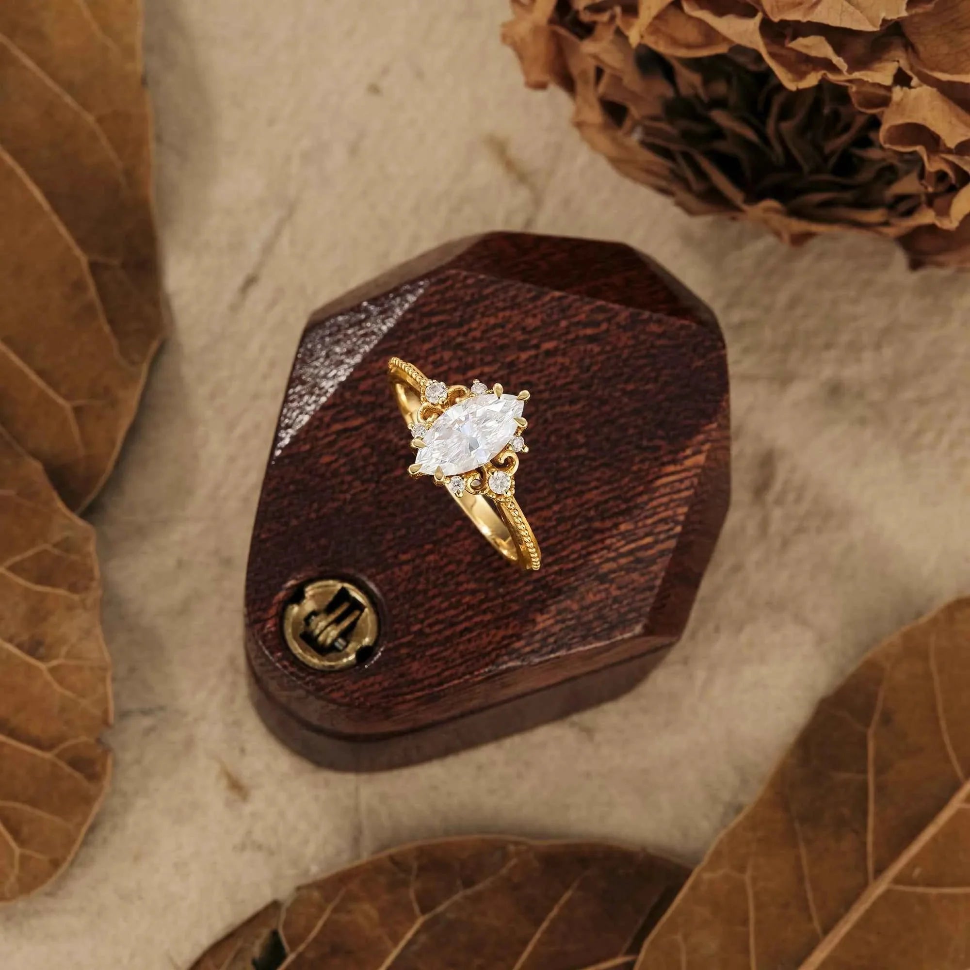 Marquise Moissanite Ring-Evanthe - Nartya