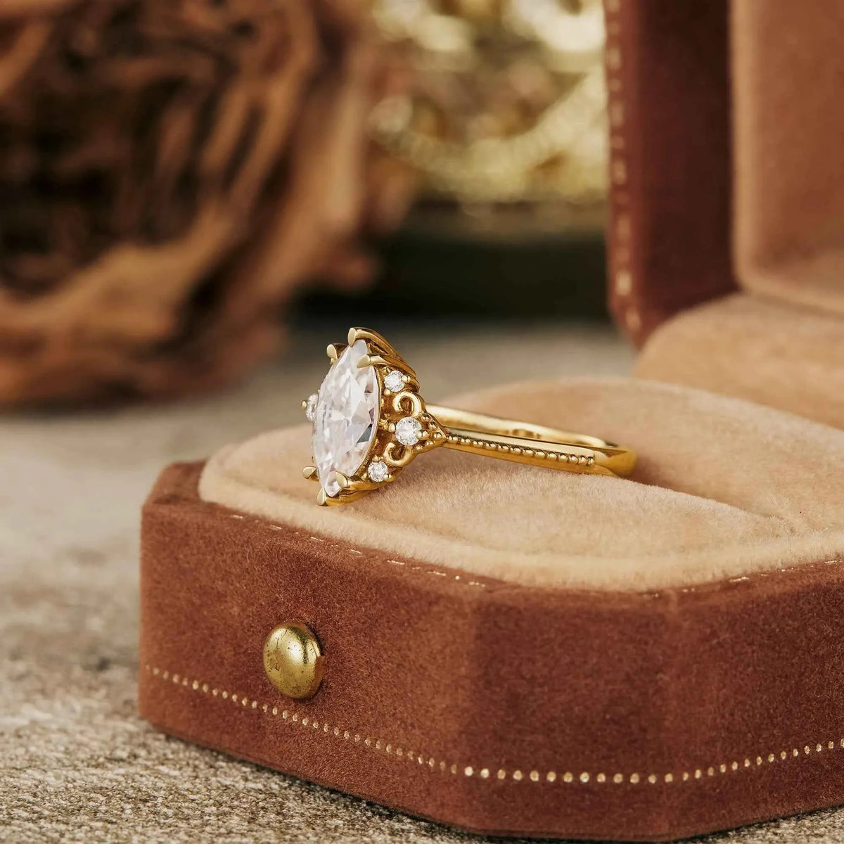 Marquise Moissanite Ring-Evanthe