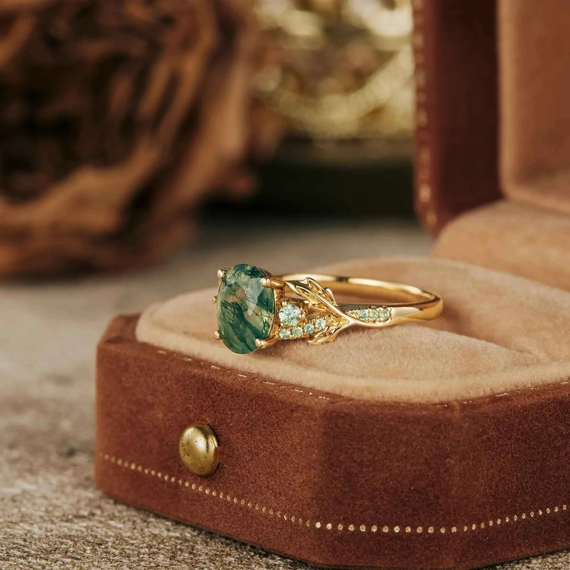 Oval Cut Gold Engagement Rings By Nature Inspired Elena Design-Elena