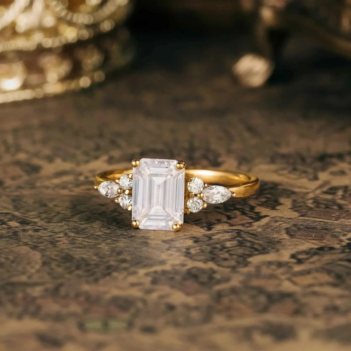 Simple and Versatile Emerald Cut Moissanite Ring