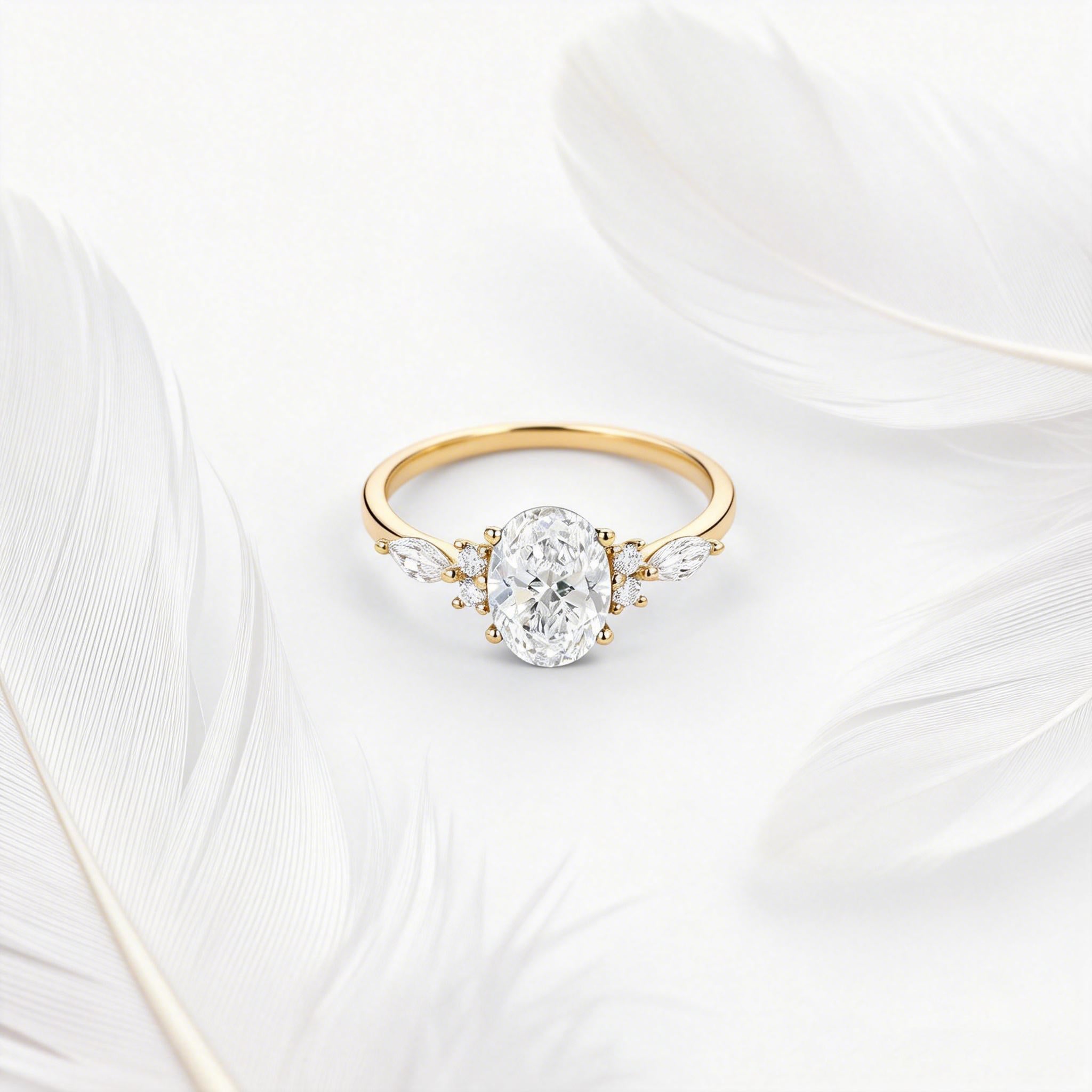 1.5ct Oval Cut Lab Grown Diamond  Engagement Ring