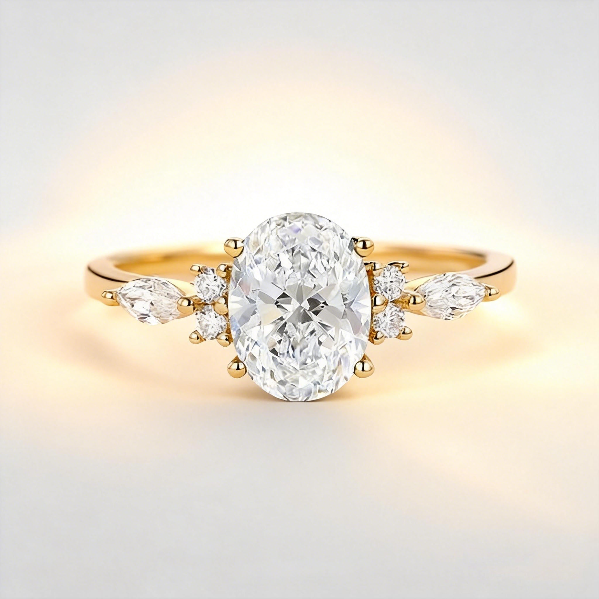 1.5ct Oval Cut Lab Grown Diamond  Engagement Ring