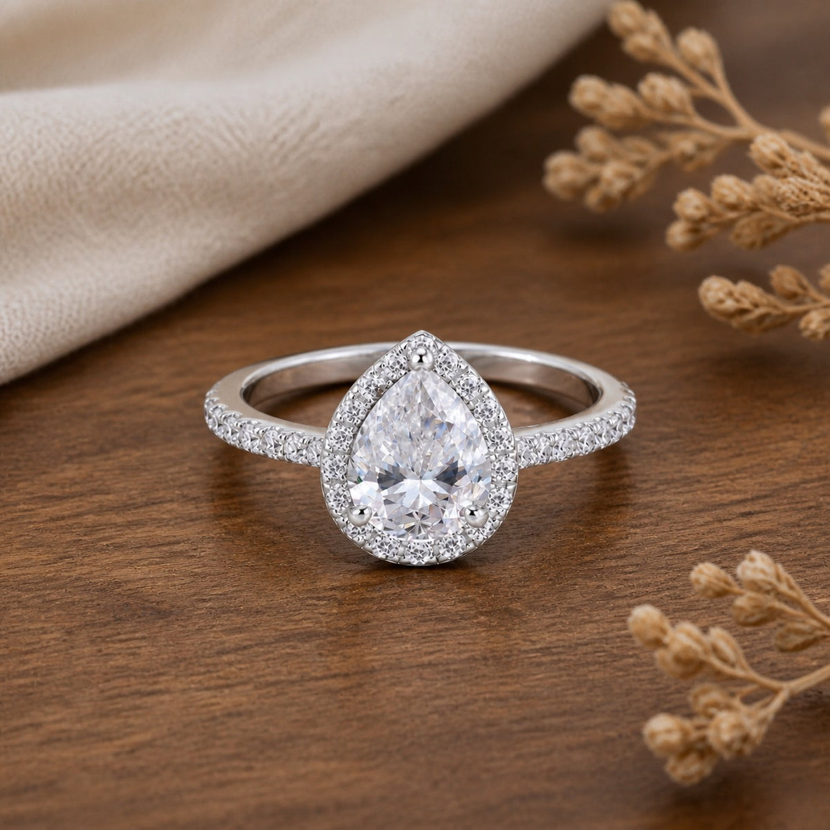 Eternal Elegance Oval-Cut Silver Moissanite Ring