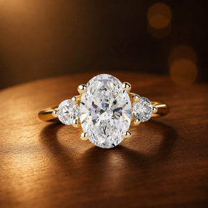 Classic Oval Three Stone Lab-Grown Diamond Ring
