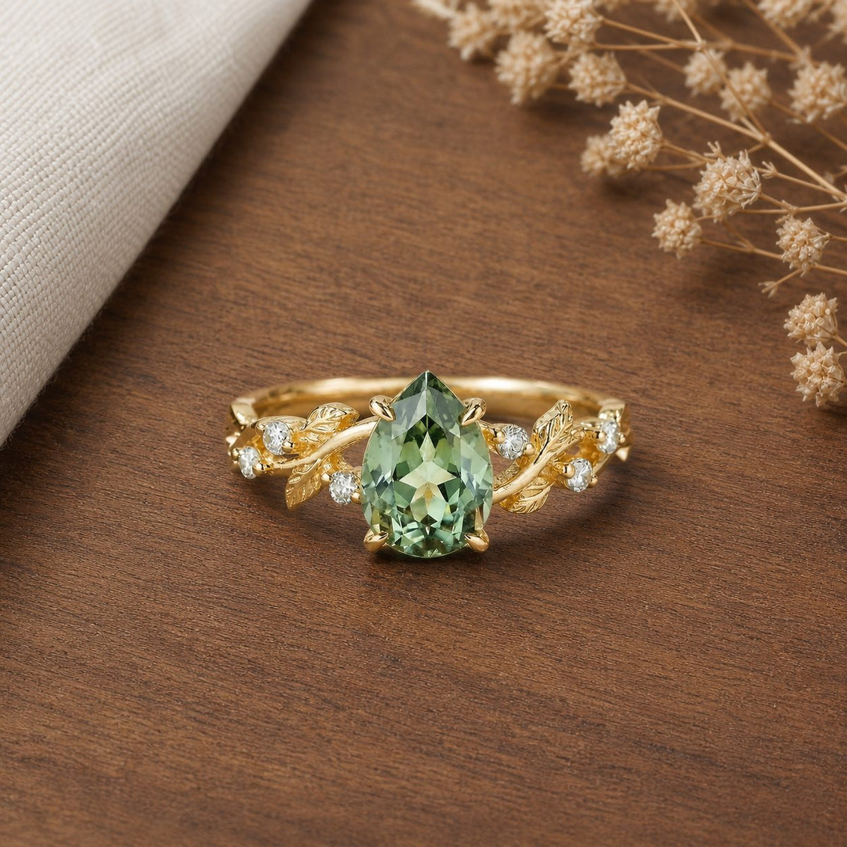 warm walnut tabletop natural jewelry background
