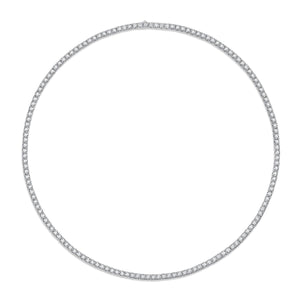 Sparkle Classic Silver Moissanite Tennis Chain Necklace-Unisex - View 3