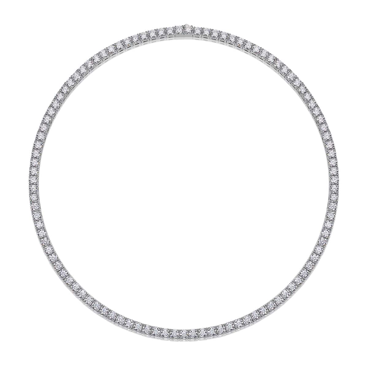 Sparkle Classic Silver Moissanite Tennis Chain Necklace-Unisex - View 4
