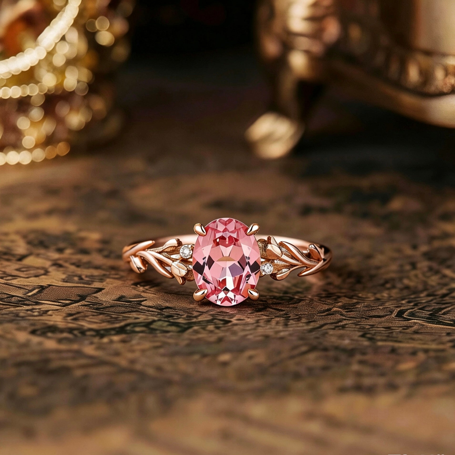 Floral Inspired | Lab Papalacha Spring Tulip Engagement Ring