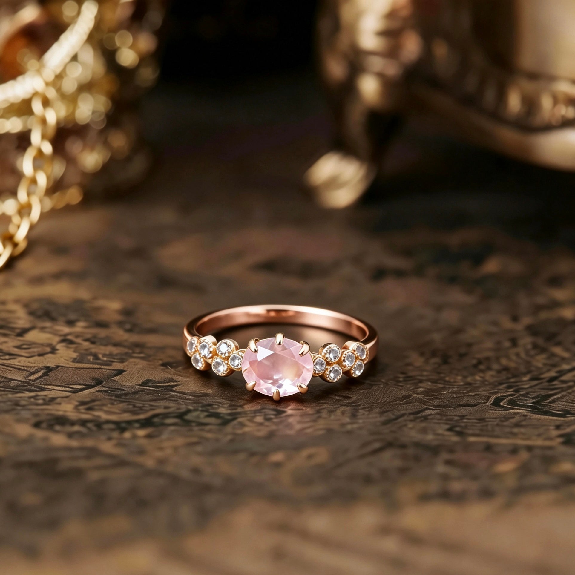 18K Gold Plated Sparkling Galaxy Full Zircon Adjustable Open Ring, Fashion Light Luxury Versatile Stylish & Elegant Band