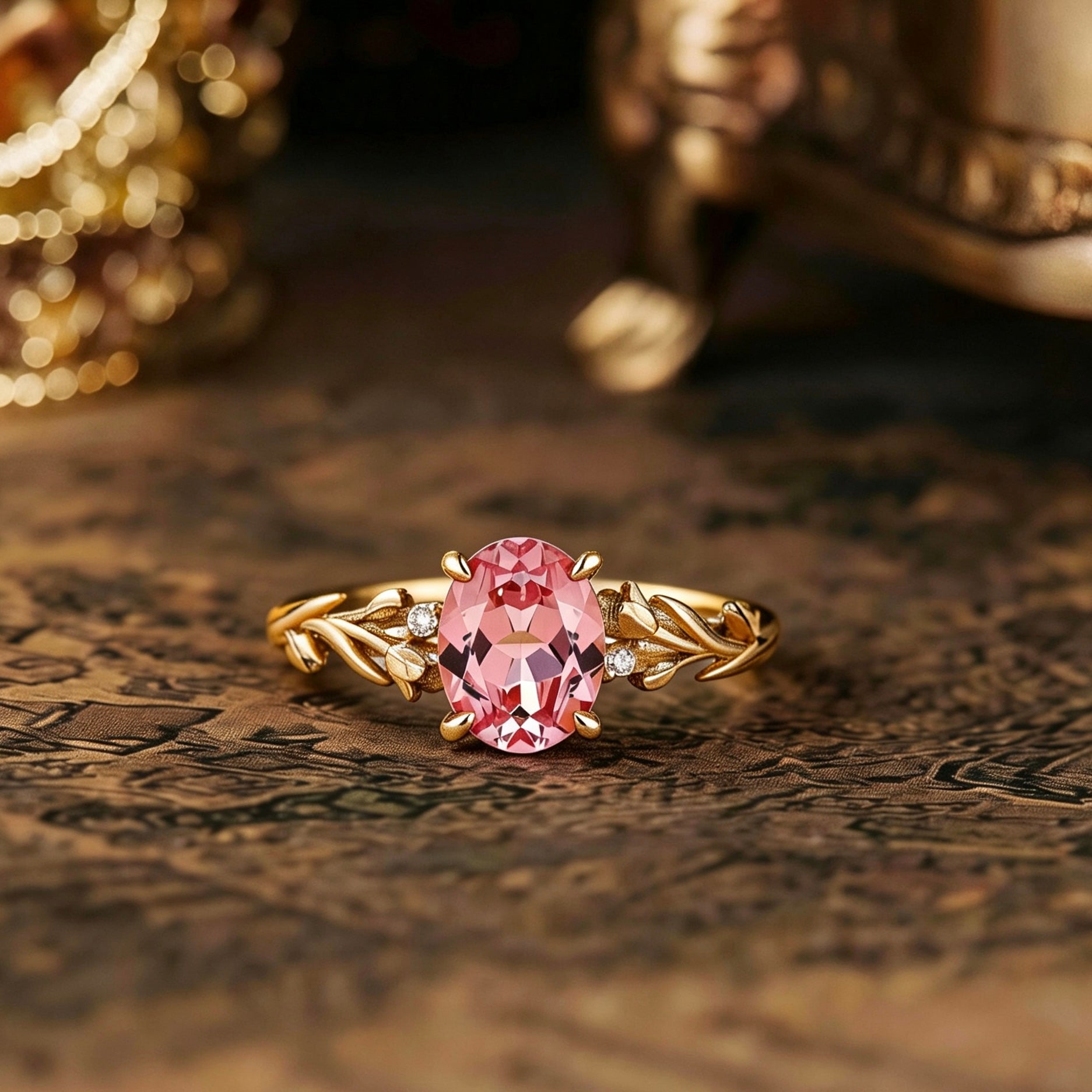 Floral Inspired | Lab Papalacha Spring Tulip Engagement Ring
