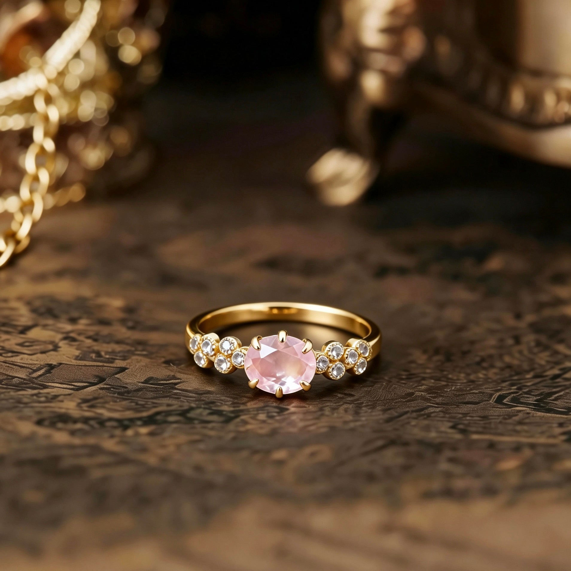 18K Gold Plated Sparkling Galaxy Full Zircon Adjustable Open Ring, Fashion Light Luxury Versatile Stylish & Elegant Band